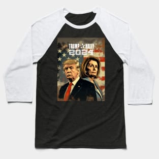 Trump Haley 2024: Political Satire is the Best on a Dark Background Baseball T-Shirt